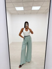 PANTALÓN WIDE LEG FLUIDO + CINTURÓN TURQUESA PANTALÓN WIDE LEG FLUIDO + CINTURÓN TURQUESA